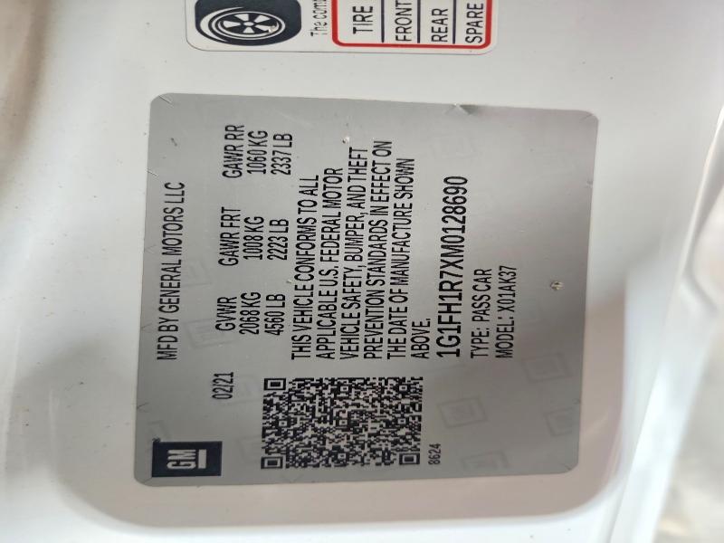 Продажа на аукционе авто 2021 Chevrolet Camaro, vin: 1G1FH1R7XM0128690, номер лота: 59906516