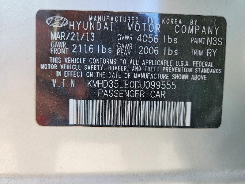 Aukcja sprzedaży 2013 Hyundai Elantra Gt, vin: KMHD35LE0DU099555, numer aukcji: 62388016