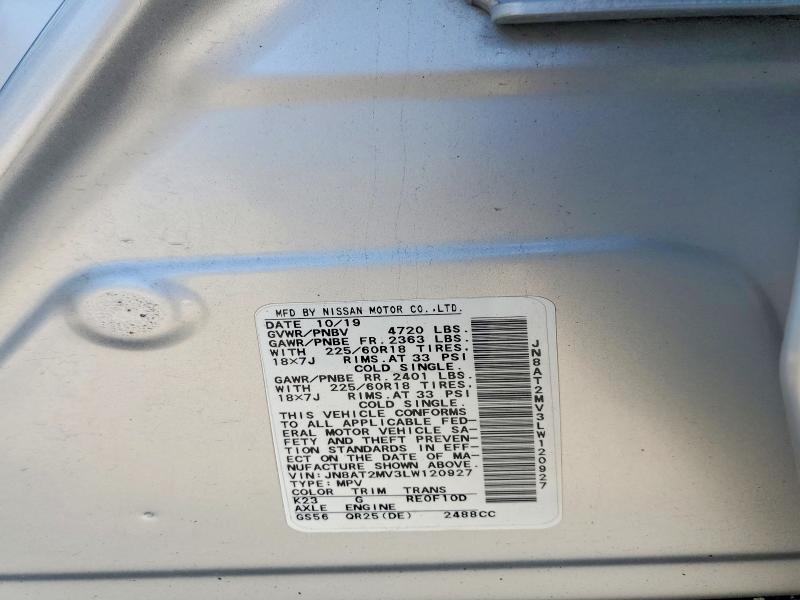 Продаж на аукціоні авто 2020 Nissan Rogue, vin: JN8AT2MV3LW120927, номер лоту: 60624586