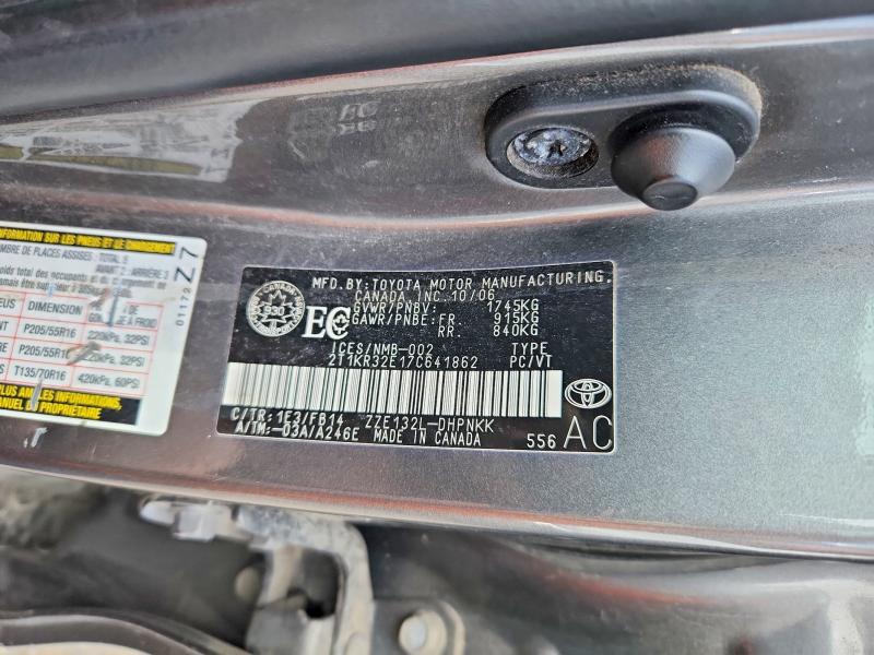 Продаж на аукціоні авто 2007 Toyota Corolla Matrix, vin: 2T1KR32E17C641862, номер лоту: 58710716