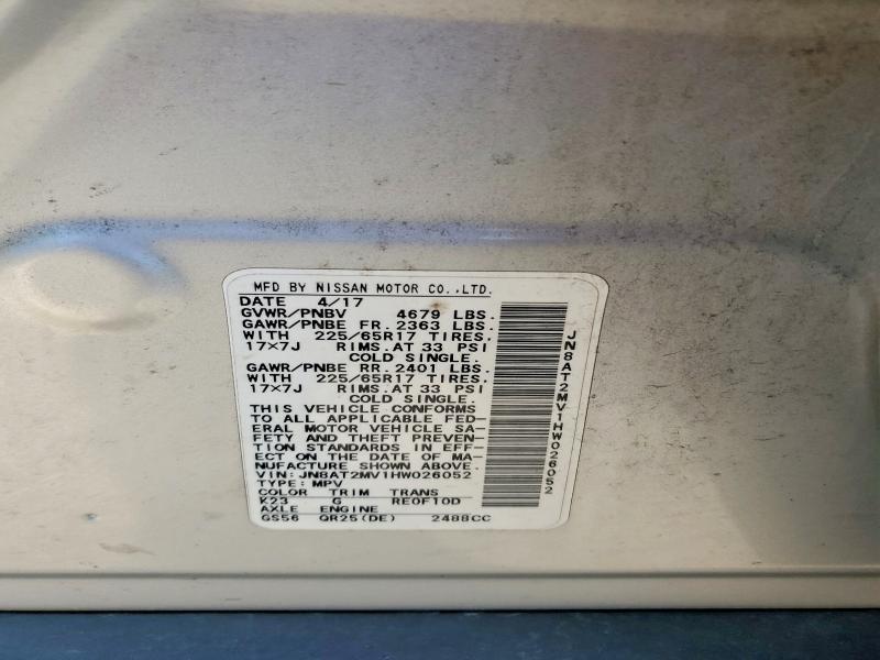 Продажа на аукционе авто 2017 Nissan Rogue, vin: JN8AT2MV1HW026052, номер лота: 63144466