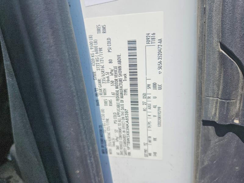 59218956 :رقم المزاد ، 1FTBW3X83NKA85397 vin ، 2022 Ford Transit مزاد بيع