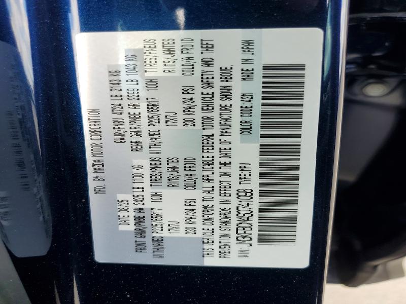 Продажа на аукционе авто 2025 Mazda Cx-5, vin: JM3KFBCM4S0741098, номер лота: 59731536