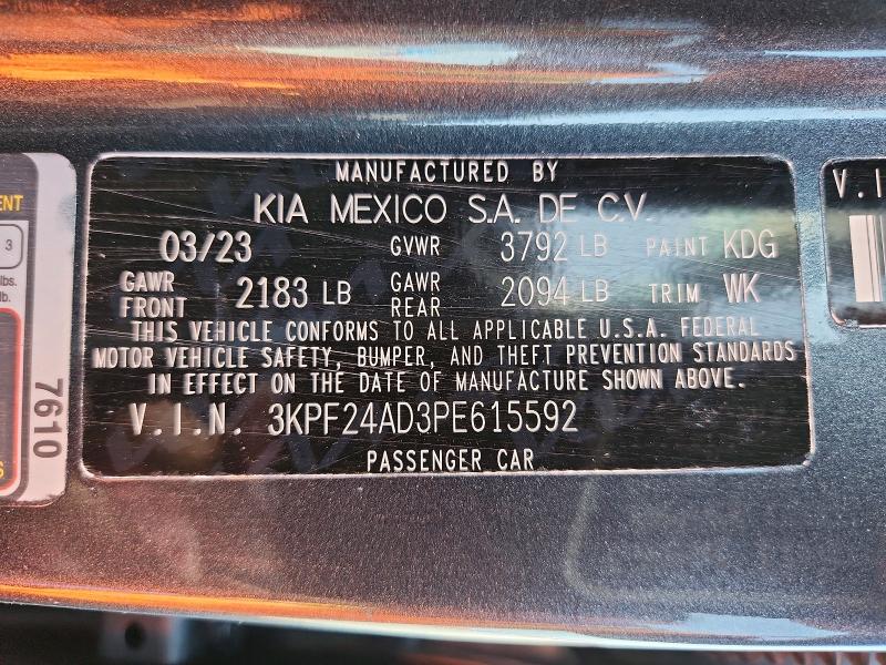 Продажа на аукционе авто 2023 Kia Forte, vin: 3KPF24AD3PE615592, номер лота: 60405466
