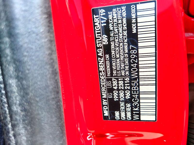 Aukcja sprzedaży 2020 Mercedes-benz A, vin: W1K3G4EB5LW042987, numer aukcji: 61764926