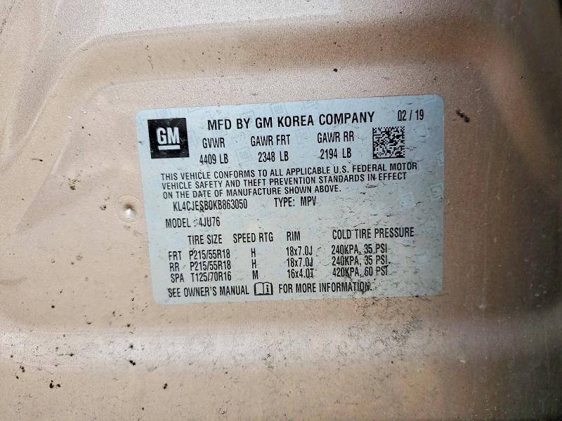 Aukcja sprzedaży 2019 Buick Encore, vin: KL4CJESB0KB863050, numer aukcji: 61036216