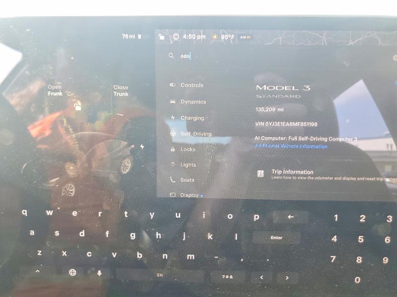 60363506 :رقم المزاد ، 5YJ3E1EA8MF851198 vin ، 2021 Tesla Model 3 مزاد بيع
