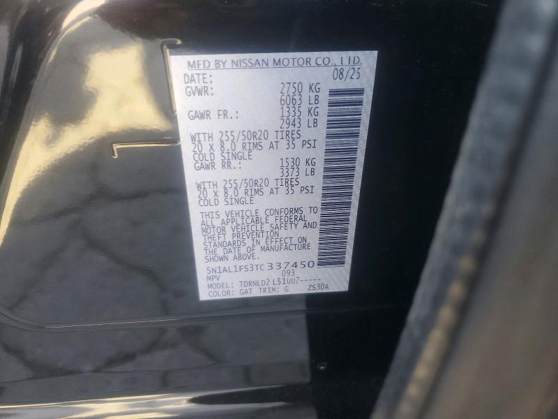 Aukcja sprzedaży 2026 Infiniti Qx60, vin: 5N1AL1FS3TC337450, numer aukcji: 59725306