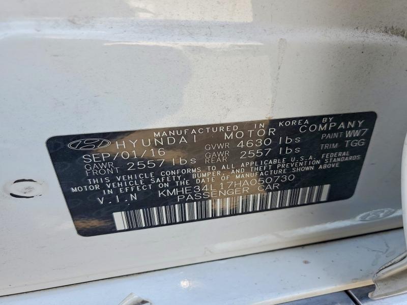 59142696 :رقم المزاد ، KMHE34L17HA050730 vin ، 2017 Hyundai Sonata Hybrid مزاد بيع