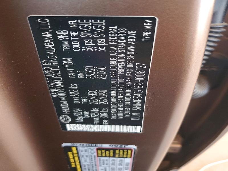 63052566 :رقم المزاد ، 5NMP34G16RH008127 vin ، 2024 Hyundai Santa Fe مزاد بيع