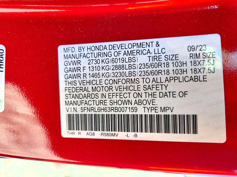 Продаж на аукціоні авто 2024 Honda Odyssey, vin: 5FNRL6H63RB007159, номер лоту: 60607396