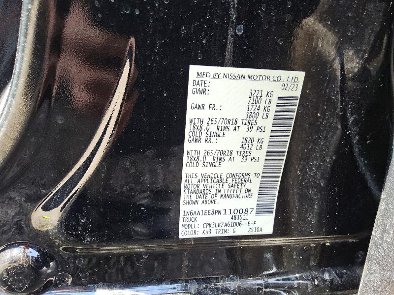Продаж на аукціоні авто 2023 Nissan Titan, vin: 1N6AA1EE8PN110087, номер лоту: 60761656