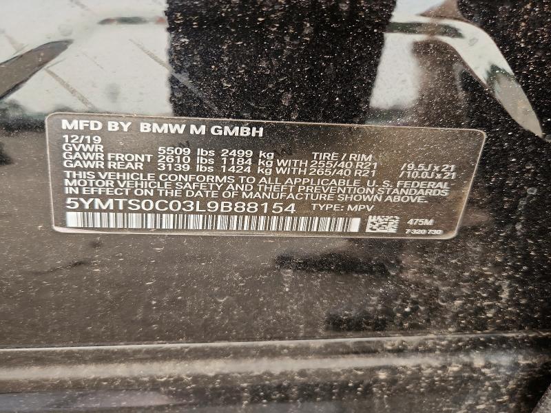 Продаж на аукціоні авто 2020 Bmw X3, vin: 5YMTS0C03L9B88154, номер лоту: 61543806