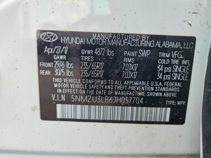Продаж на аукціоні авто 2018 Hyundai Santa Fe Sport, vin: 5NMZU3LB6JH057704, номер лоту: 62343226