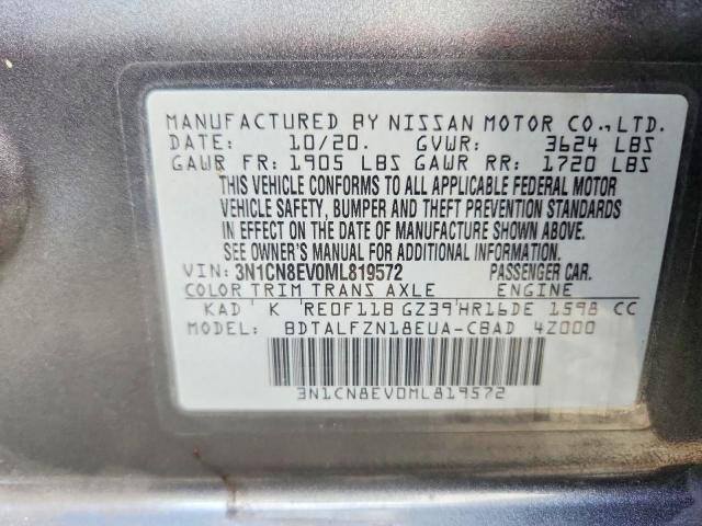 Продажа на аукционе авто 2021 Nissan Versa, vin: 3N1CN8EV0ML819572, номер лота: 61638816