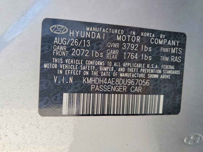 Aukcja sprzedaży 2013 Hyundai Elantra, vin: KMHDH4AE8DU967056, numer aukcji: 61121346