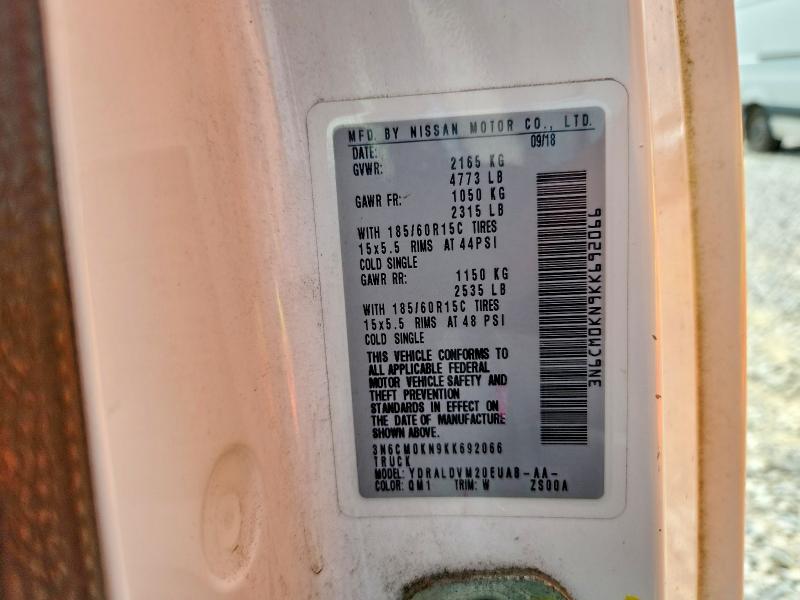 2019 Nissan Nv200 მანქანა იყიდება აუქციონზე, vin: 3N6CM0KN9KK692066, აუქციონის ნომერი: 59683916