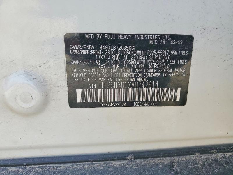 Продаж на аукціоні авто 2010 Subaru Forester, vin: JF2SH6DCXAH742614, номер лоту: 60558726