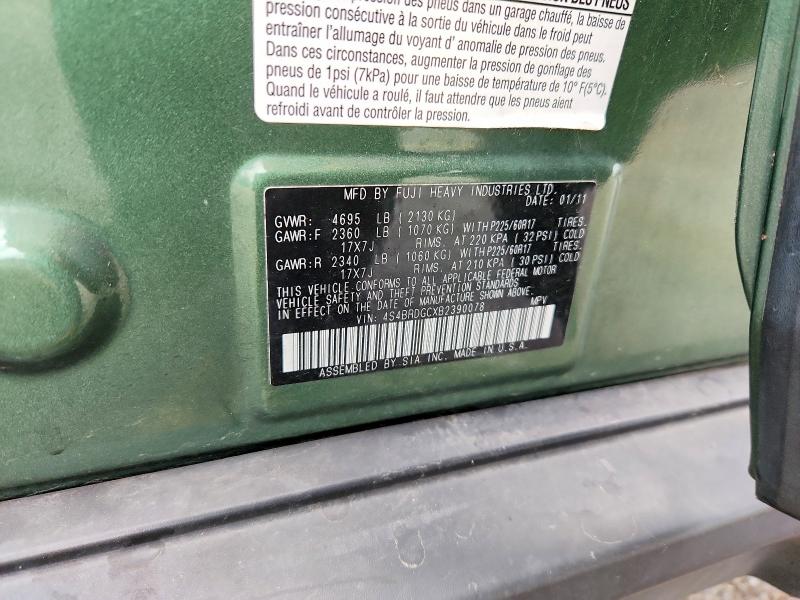 2011 Subaru Outback მანქანა იყიდება აუქციონზე, vin: 4S4BRDGCXB2390078, აუქციონის ნომერი: 61905576