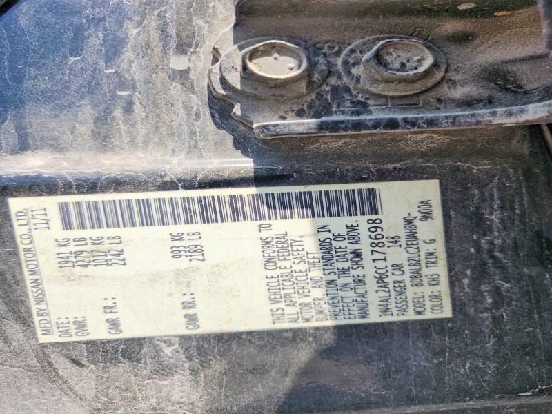 2012 Nissan Altima მანქანა იყიდება აუქციონზე, vin: 1N4AL2AP6CC178698, აუქციონის ნომერი: 59349426