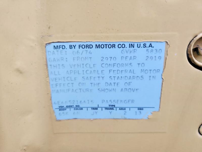 Продажа на аукционе авто 1974 Ford Ltd, vin: 4E68S216615, номер лота: 63172916