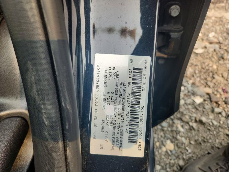 Aukcja sprzedaży 2012 Mazda 3, vin: JM1BL1V74C1692158, numer aukcji: 61148316
