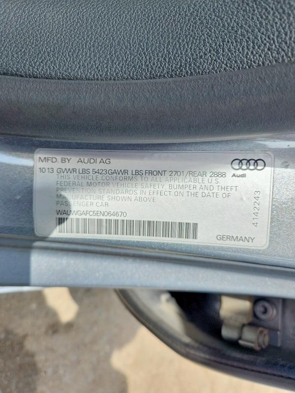 Aukcja sprzedaży 2014 Audi A7, vin: WAUWGAFC5EN064670, numer aukcji: 62905486