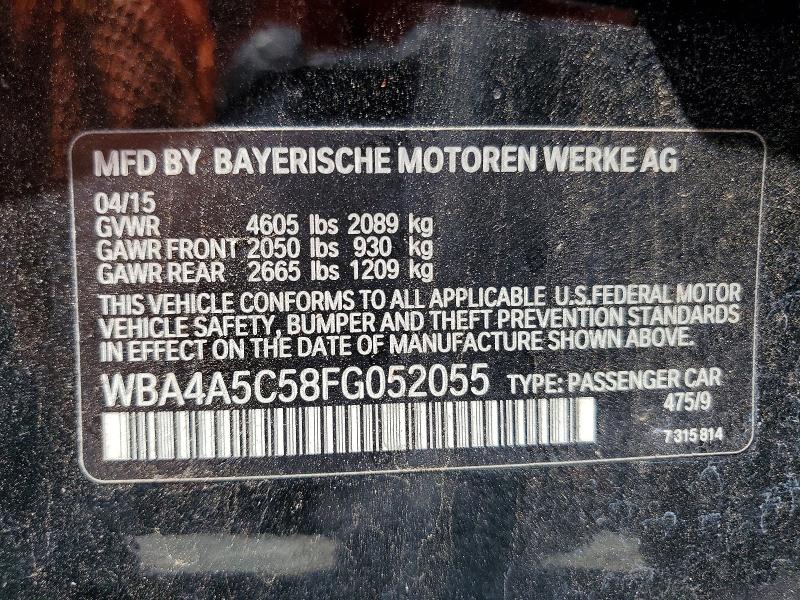 2015 Bmw 428 მანქანა იყიდება აუქციონზე, vin: WBA4A5C58FG052055, აუქციონის ნომერი: 61720046