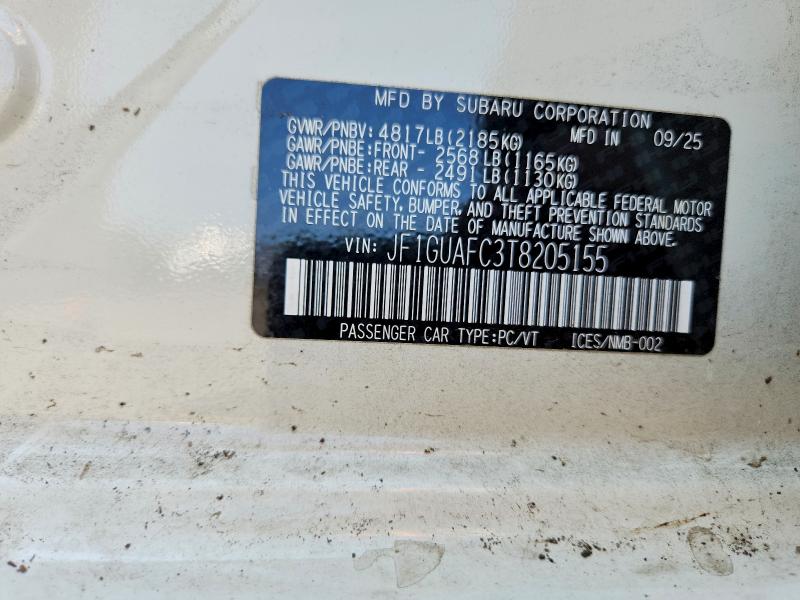 2026 Subaru Impreza მანქანა იყიდება აუქციონზე, vin: JF1GUAFC3T8205155, აუქციონის ნომერი: 62307266