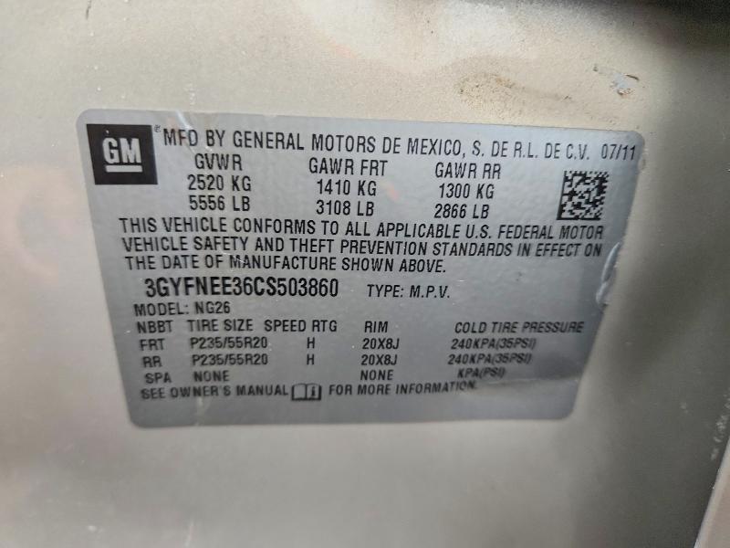 Продажа на аукционе авто 2012 Cadillac Srx, vin: 3GYFNEE36CS503860, номер лота: 62031396