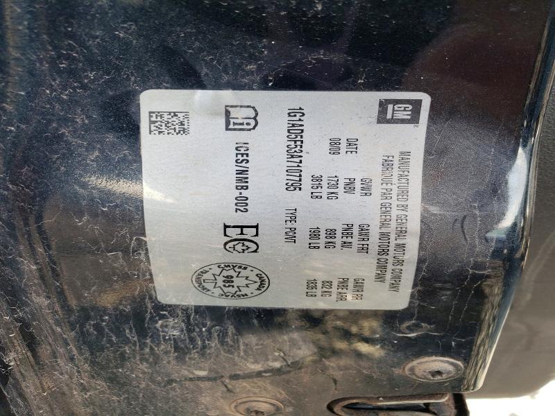 Aukcja sprzedaży 2010 Chevrolet Cobalt, vin: 1G1AD5F53A7107795, numer aukcji: 62196956