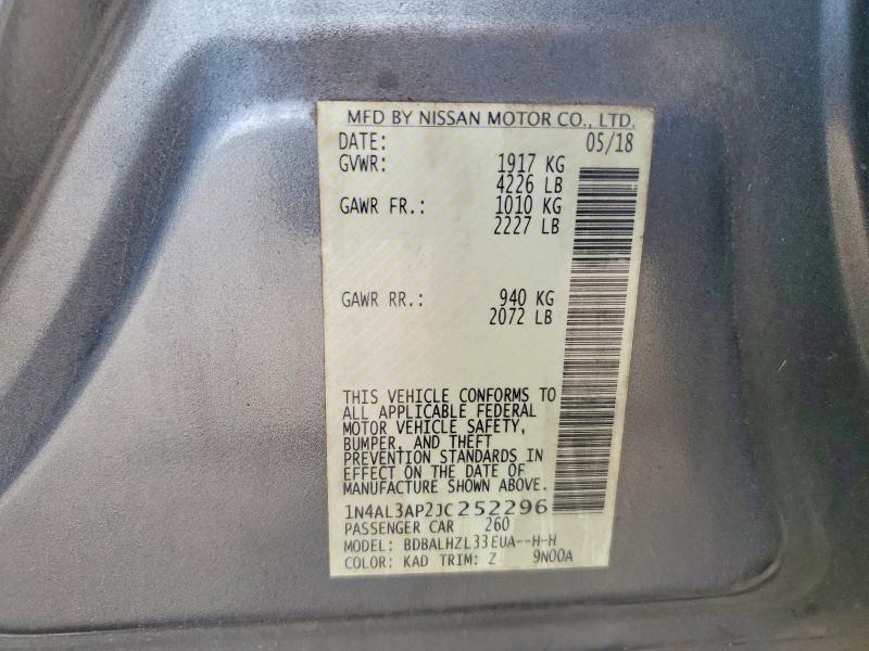 Aukcja sprzedaży 2018 Nissan Altima, vin: 1N4AL3AP2JC252296, numer aukcji: 62129966