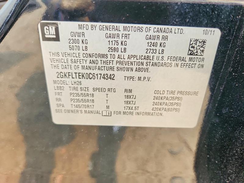 Продажа на аукционе авто 2012 Gmc Terrain, vin: 2GKFLTEK0C6174342, номер лота: 61215916
