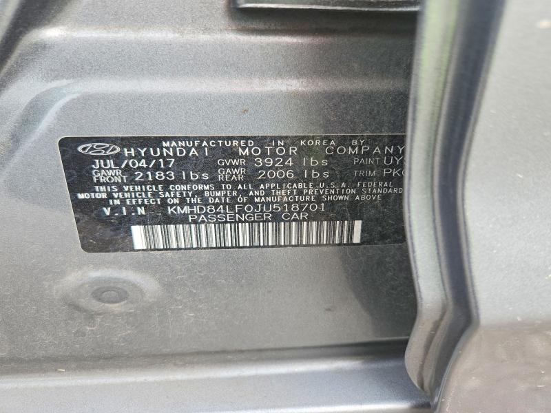 Продаж на аукціоні авто 2018 Hyundai Elantra, vin: KMHD84LF0JU518701, номер лоту: 63135316