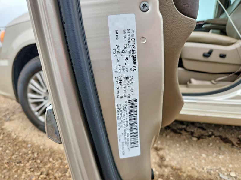 Продаж на аукціоні авто 2013 Chrysler Town & Country, vin: 2C4RC1CG5DR713503, номер лоту: 62118346