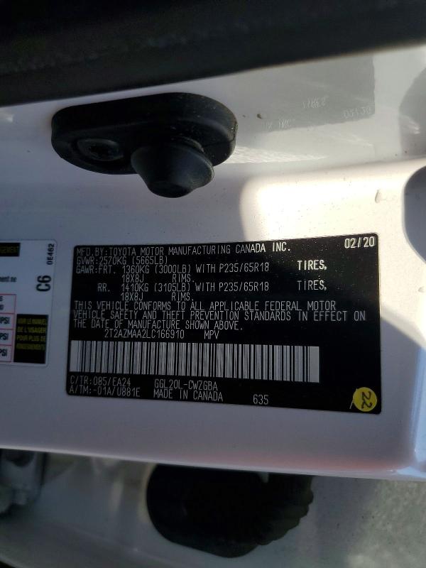 Продажа на аукционе авто 2020 Lexus Rx 350, vin: 2T2AZMAA2LC166910, номер лота: 59858696