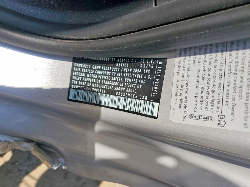 58428526 :رقم المزاد ، 3VWY47AU0FM081912 vin ، 2015 Volkswagen Gti مزاد بيع