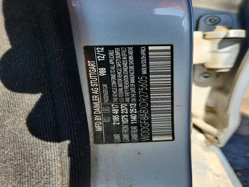 60089756 :رقم المزاد ، WDDGF8ABXDR275605 vin ، 2013 Mercedes-benz C مزاد بيع