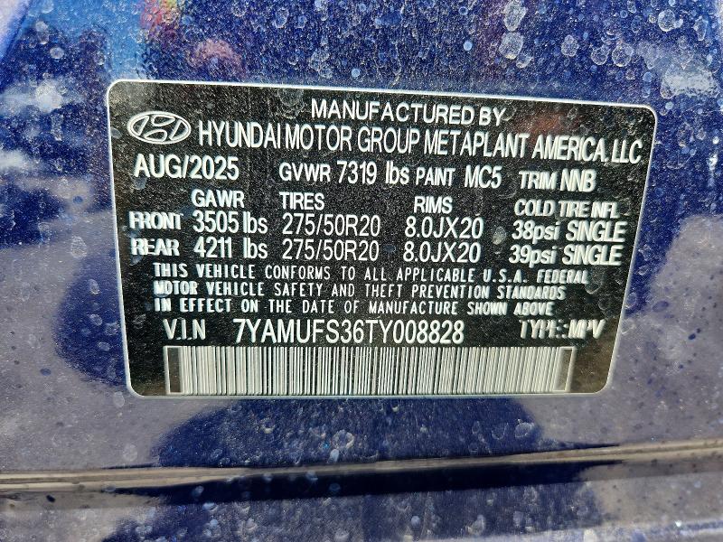 Продажа на аукционе авто 2026 Hyundai Ioniq 9, vin: 7YAMUFS36TY008828, номер лота: 59316116