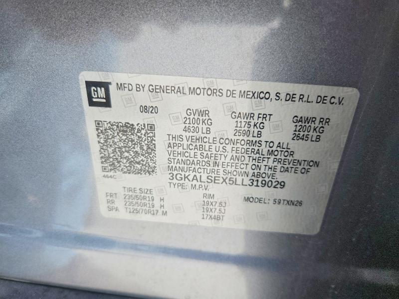 Aukcja sprzedaży 2020 Gmc Terrain, vin: 3GKALSEX5LL319029, numer aukcji: 59362496