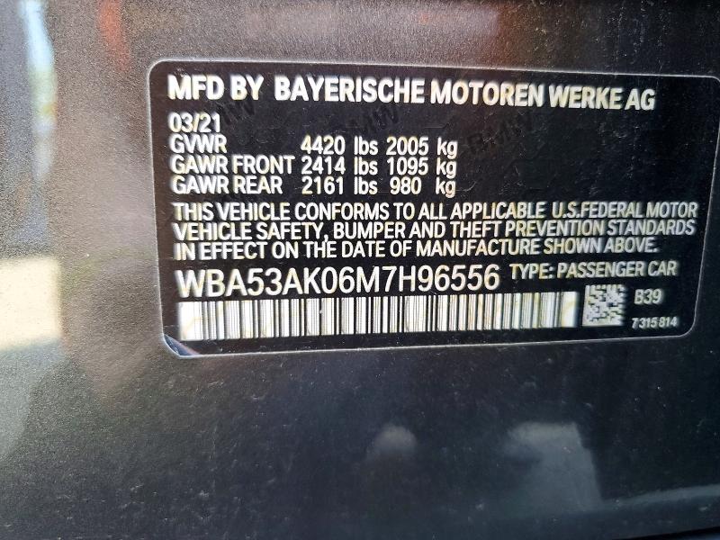 Aukcja sprzedaży 2021 Bmw 228i, vin: WBA53AK06M7H96556, numer aukcji: 61244596