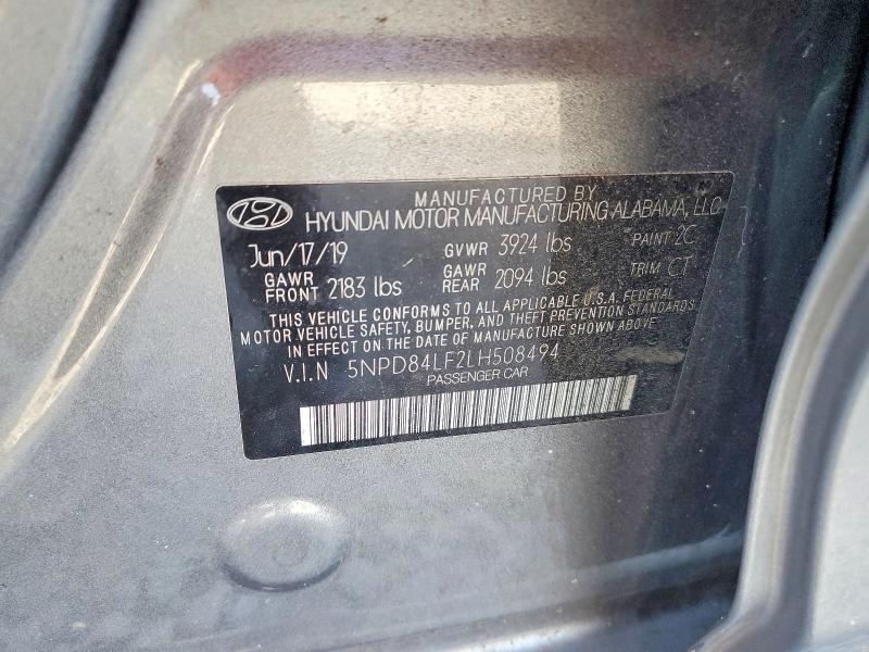 60692306 :رقم المزاد ، 5NPD84LF2LH508494 vin ، 2020 Hyundai Elantra مزاد بيع
