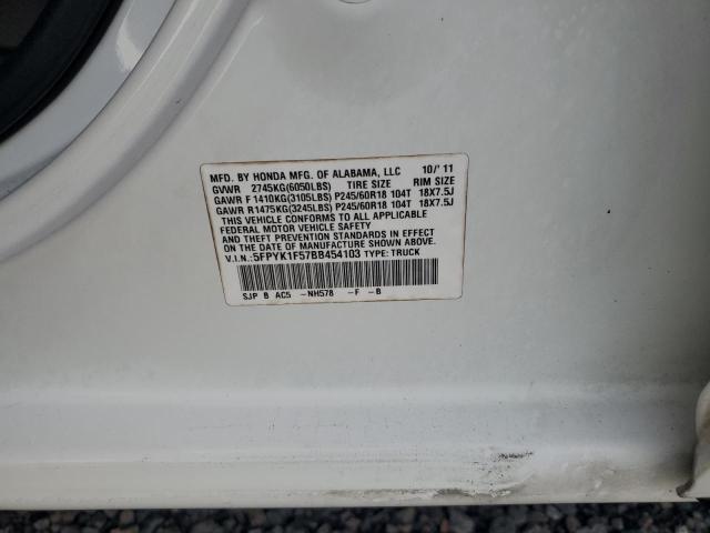 2011 Honda Ridgeline მანქანა იყიდება აუქციონზე, vin: 5FPYK1F57BB454103, აუქციონის ნომერი: 61131326