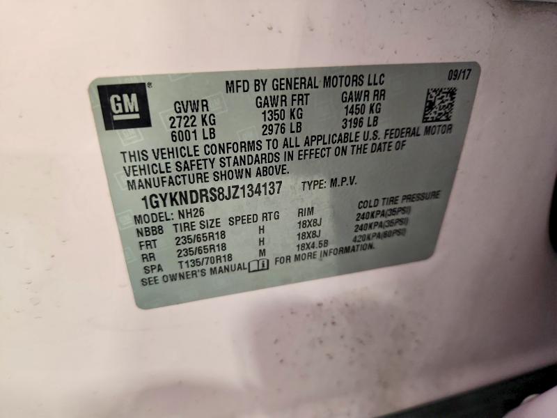 Продаж на аукціоні авто 2018 Cadillac Xt5, vin: 1GYKNDRS8JZ134137, номер лоту: 60550816