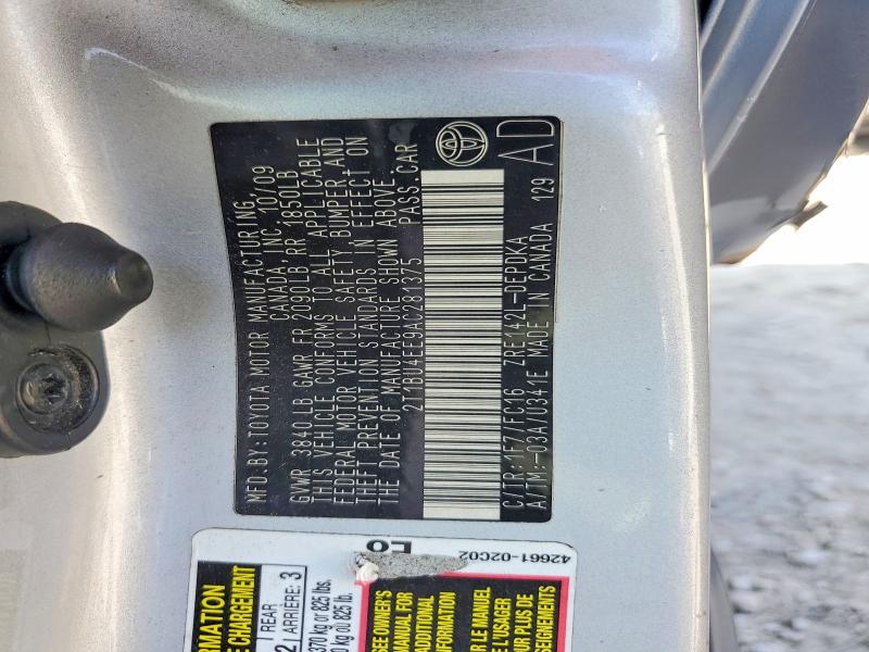 60412366 :رقم المزاد ، 2T1BU4EE9AC281375 vin ، 2010 Toyota Corolla مزاد بيع
