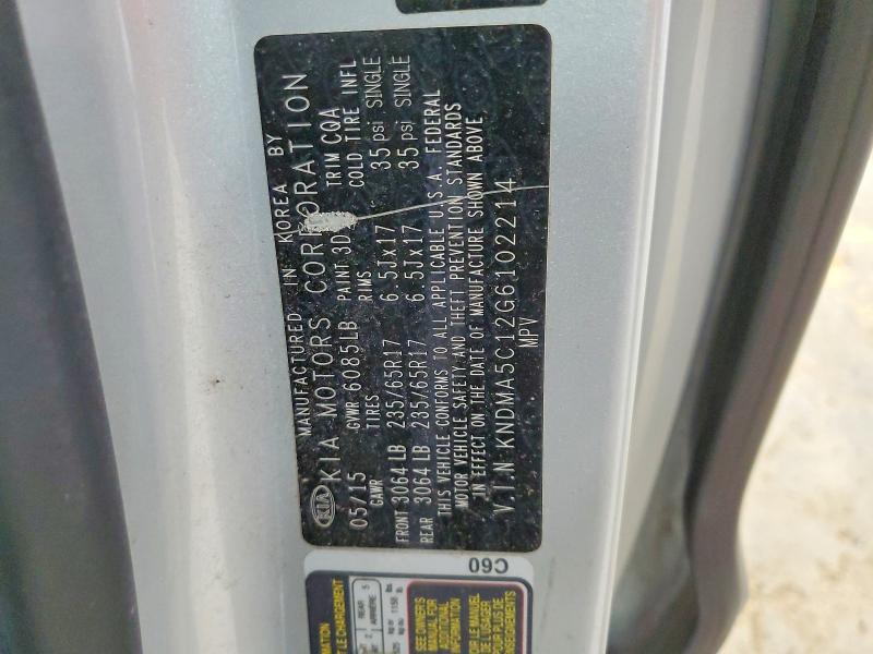 Aukcja sprzedaży 2016 Kia Sedona, vin: KNDMA5C12G6102214, numer aukcji: 61571016