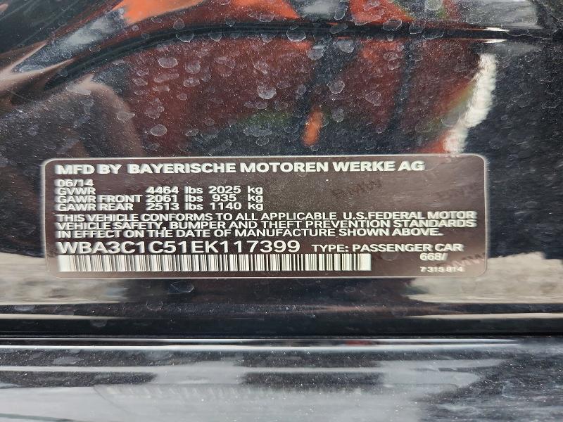 Aukcja sprzedaży 2014 Bmw 328, vin: WBA3C1C51EK117399, numer aukcji: 62757536