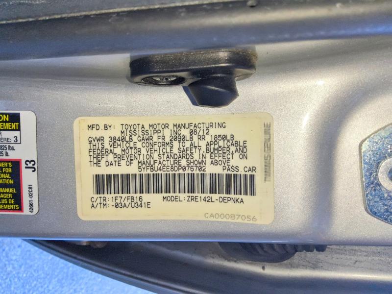 Продаж на аукціоні авто 2013 Toyota Corolla, vin: 5YFBU4EE8DP076702, номер лоту: 61217736