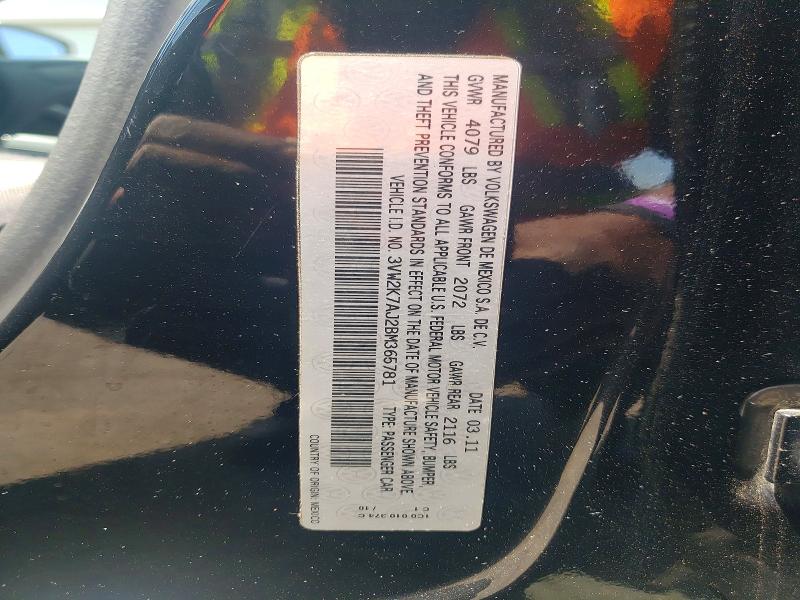 Продажа на аукционе авто 2011 Volkswagen Jetta, vin: 3VW2K7AJ2BM365781, номер лота: 61521636