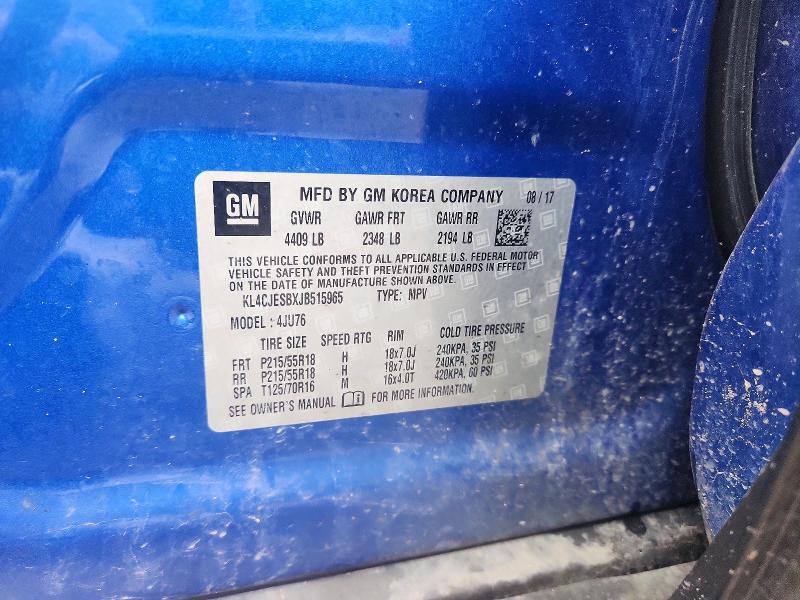 Продаж на аукціоні авто 2018 Buick Encore, vin: KL4CJESBXJB515965, номер лоту: 63185246
